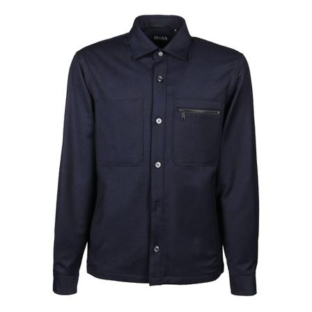 Z Zegna, Casual Shirts Blauw, Heren, Maat:M