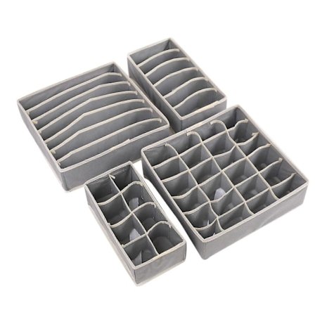 Skuff Undertøy Organizer Skillevegger 4 Deler Stoff Sammenleggbar Kommode Oppbevaringskurv Organisatorer Og St