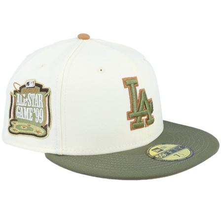 New Era - MLB White fitted Caps - Los Angeles Dodgers Orientation 59FIFTY 99 All Star Game Chrome/Olive Fitted @ Hatstore