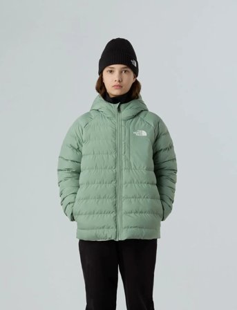 The North Face G Reversible Perrito Hooded Jacket - Green - 135-144