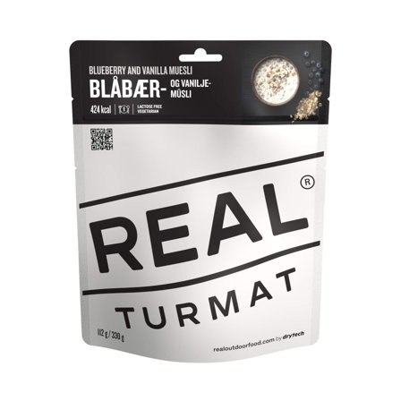 REAL Turmat Blåbær og vaniljemusli Grønn