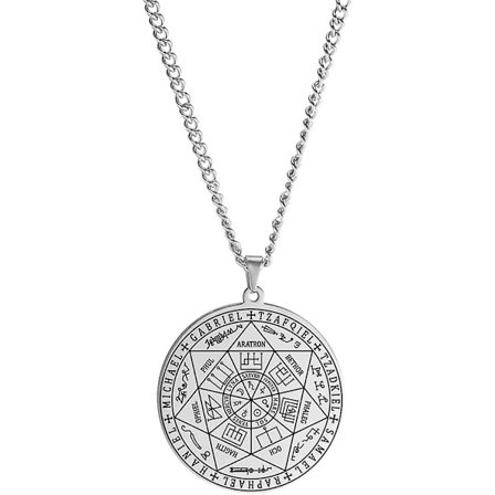 Hengende anheng med nøkkelring med segl fra de 7 erkeenglene for menn St Michael 7 erkeenglers segl åndelig beskyttelse amulettmedalje hedensk smykke 