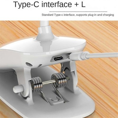 LED-lukuvalo klipsillä, USB-ladattava kirjavalo, 3 värilämpötilaa ja portaaton kirkkaus, silmiä säästävä opiskelupöytävalaisin