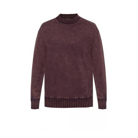 Diesel, Cotton sweatshirt worn Fioletowy, Mężczyzna, Rozmiar: L