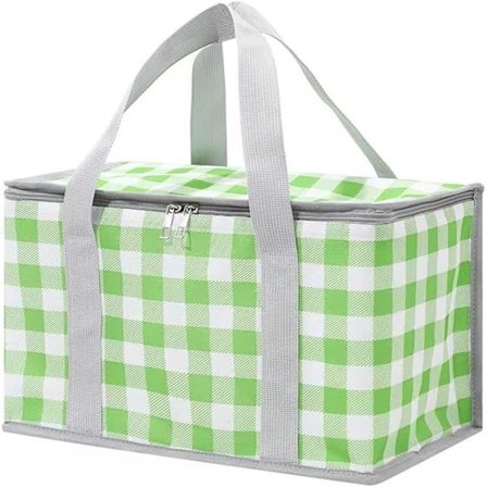 Eristetty uudelleenkäytettävä piknikkori, rantakassi, kylmälaukut, kylmälaukut vetoketjullisella yläosalla - Eristetty kassi sopii kuumalle tai 