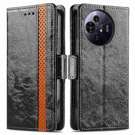 För TCL 50 Pro NxtPaper 5G Mobilskal CASENEO PU Läderfodral Ställ med RFID-blockerande Plånbok [DB]