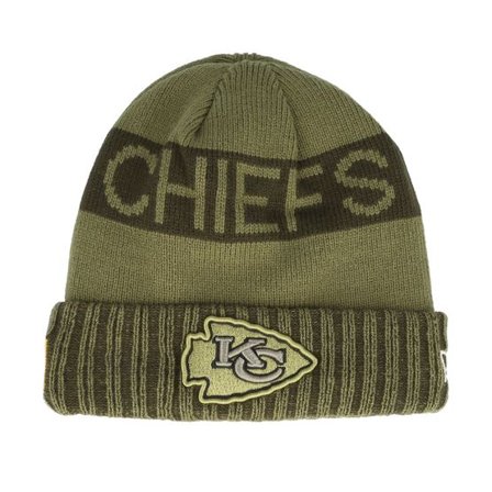 New Era - NFL Grön cuff Beanie - Kansas City Chiefs NFL Salute To Service Green Knit Cuff @ Hatstore