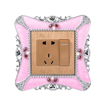 Yhden valokytkimen cover pistorasian tilaäänikehys PINK