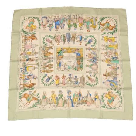 Hermès Vintage, Pre-owned Scarves Beige, Dames, Maat:ONE Size