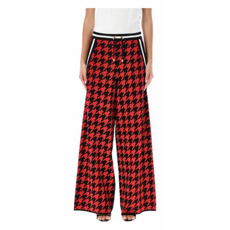 Balmain, Wide Trousers Czerwony, Kobieta, Rozmiar: 2XS