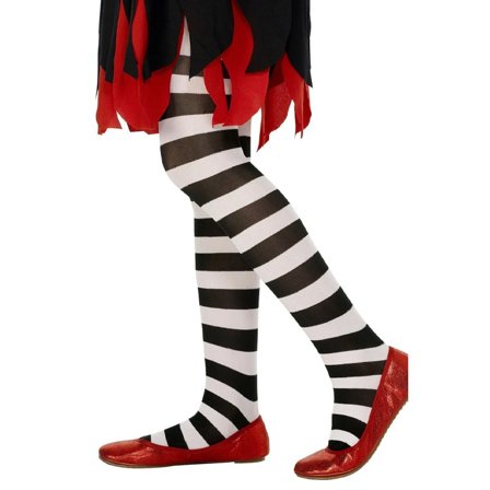 Randiga Tights Barn Svart/Vit - Partyninja.se