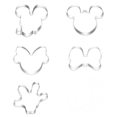 5-delt sett med tegneserieformet mus i rustfritt stål, kakeform for sukkerkake, barnas bakeform