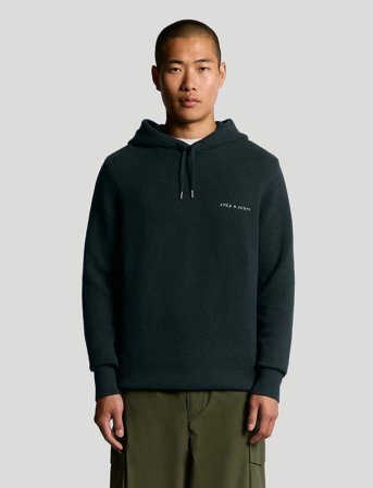 Lyle & Scott Script Knitted Hoodie - Black - M