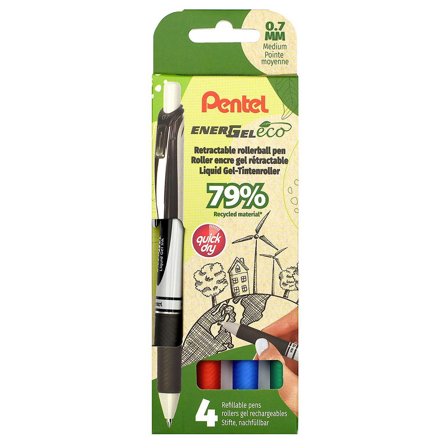 PENTEL Gelpenna EnerGel BL77 0,7 s.färg 4/fp - Lyreco - Kontorsmaterial - Pennor - Gelpennor