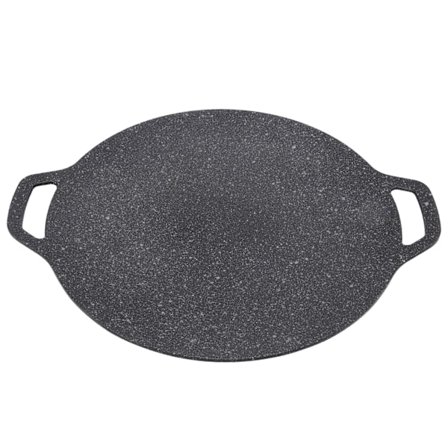 BBQ-Pande Rund Form Høj Varmeledningsevne Aluminium Materiale Blank Udseende Koreansk BBQ Grill til Camping 33cm