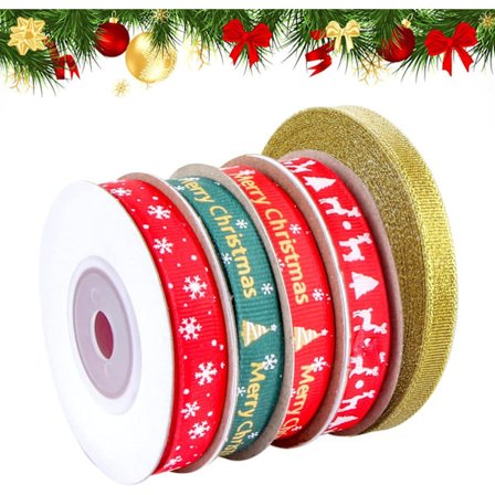 Julebånd - 5 stiler med julebånd med snøfnugg