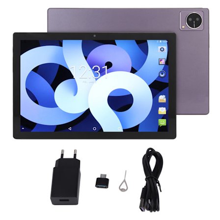 10,1 tuuman tabletti PC 7000 mAh akku 8 Gt RAM 128 Gt tallennustila 8 MP etu 16 MP takakamera 1920x1200 IPS Bluetooth 5.0 EU-pistoke 100-240V violetti
