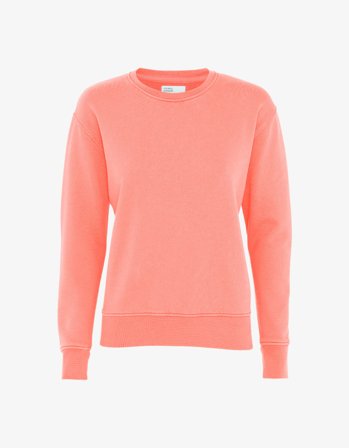 Women Classic Organic Crew - Bright Coral - XS