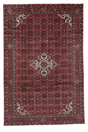 Hosseinabad Rug 206X314 Black/Dark Red Wool, Persia