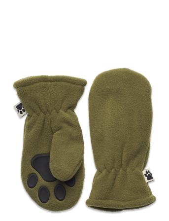 Mittens Fleece Pu Palm Accessories Gloves & Mittens Mittens Grønn Lindex*Betinget Tilbud