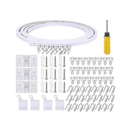 5 meter bøjelig gardinskinne til loft, fleksibel gardinskinne til loft, gardinskinne, tilbehør, buet gardinskinne - God