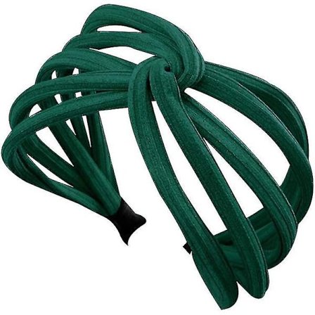 Søt Twist Hårbånd for Kvinner - Ensfarget Bredt Hodebånd - Hårtilbehør - Kreativt og Nyttig (grønn 1 stk)