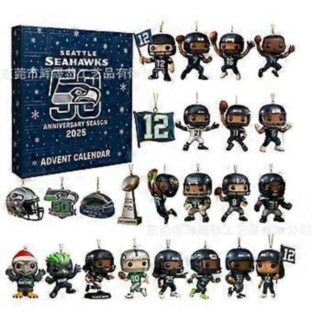 Seattle Seahawks 50-årsjubileum Adventskalender Offisielt Lisensiert NFL Football Team Samleobjekt