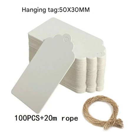 Brune Prissedler med Snor Kraft Bagagemærker Håndværksmærker Papir Gavemærker Etiketter 100 stk. 5 x 3 cm med Jutesnor DIY til Gaver