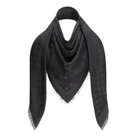Louis Vuitton Vintage, Pre-owned Scarves Zwart, Dames, Maat:ONE Size,wol