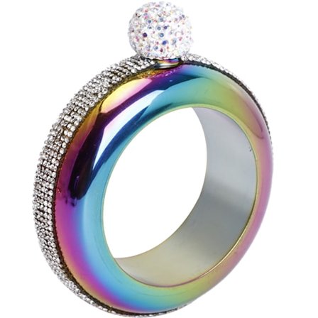 Armbåndsflaske i rustfrit stål, perfekt til at skjule drikkevarer, farverig