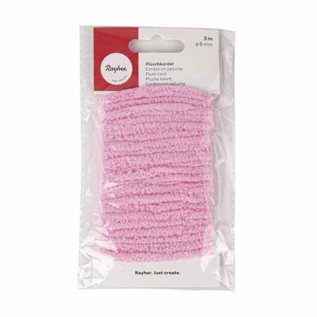 Polyester chenillegarn 3 m rosa