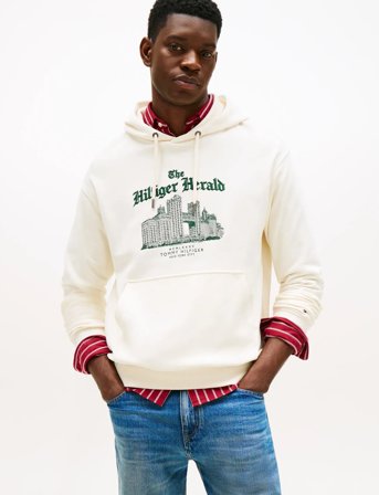 Tommy Hilfiger Herald Skyline Hoody - Cream - L