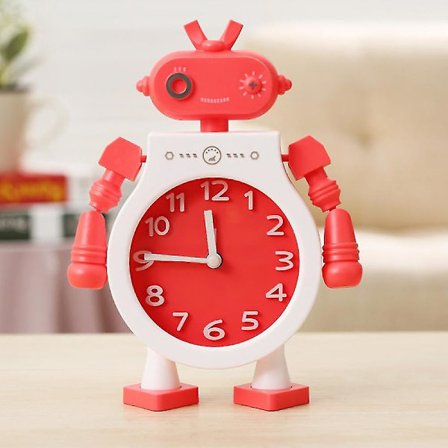 Saytay sovrumsväckarklocka, robotväckarklocka, studenthemdekoration skrivbordsur (hy)
