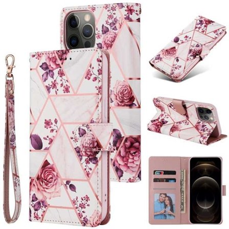 iPhone 12 Pro Max Trendy Pung-etui Sparkle 4-RUMMET Svart