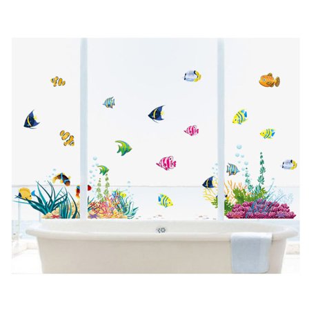 Vægklistermærker til børn fisk akvarium hav klistermærker I vægklistermærke til
