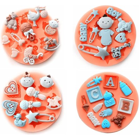 Baby Shower Tema Mini tårta Form, form,gummy Socker Choklad Godis Cupcake Mo