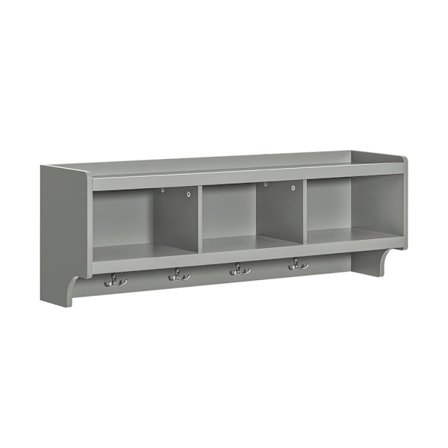 SoBuy Vægmonteret knagerække med 1 hylde i lysegrå 100x24.7x35cm, industriel FHK28-HG