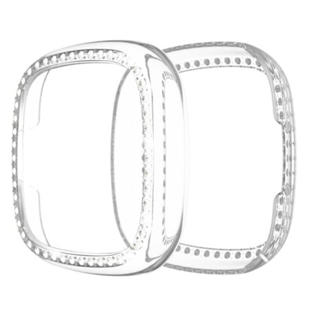 Fitbit Versa 3 / Sense tyylikäs strassikivikehys - Läpinäkyvä