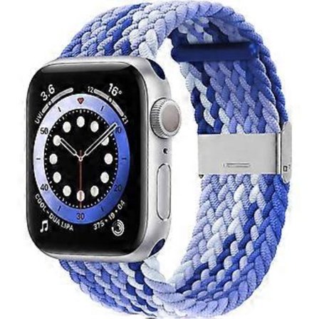 HUUOGUO Kompatibel med Apple Watch iWatch-reimer 42 mm/44 mm/45 mm - 5,5"-8,5" Kvinner Menn, Justerbar Flettet Solo Loop Strekkbar Elastisk Sport 