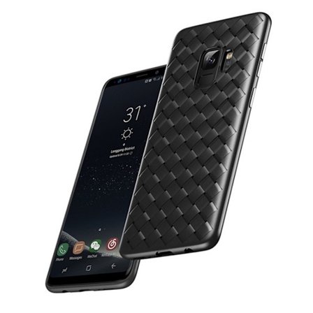 Samsung Galaxy S9 Mobile Shell Braided Black Leather