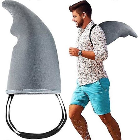 Hai Kostyme Hai Fin Grå Hai Kostyme