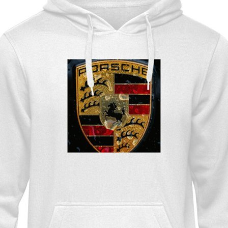 Lapsen huppari Porsche-logo juliste ylellinen automerkki vaakuna urheiluauton tunnus Stuttgart klassinen retro muotoilu autotaidetta