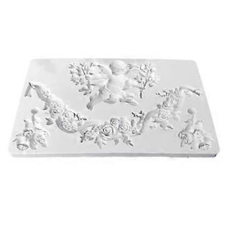 1 stk. Fondant Silikone DIY Engel Babyer og Blomsterranke Formet Form Kagedekoration Gadget Chokolade og Lermug