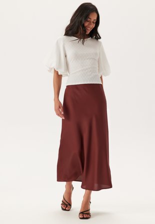 ONLY Onlchigo Ankel Satin Skirt Sable Klær