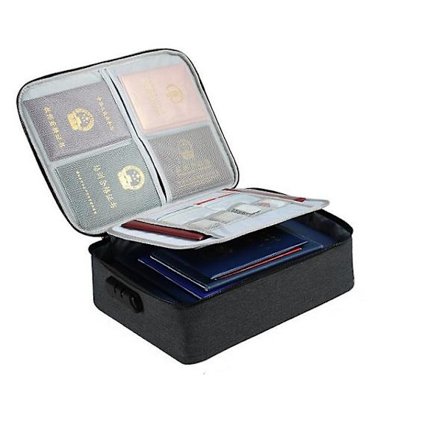 Brandsikker Dokumenttaske Vandtæt Pengetaske Brandsikker Opbevaringstaske Med Kombinationslås Kontantfil