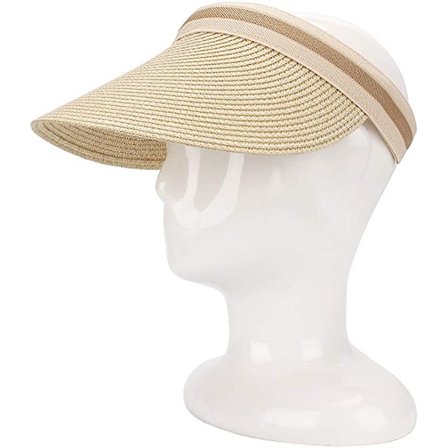 Khaki-hatt Dame Sommer Stor Bremskjerm Strand Halmhatter Hett