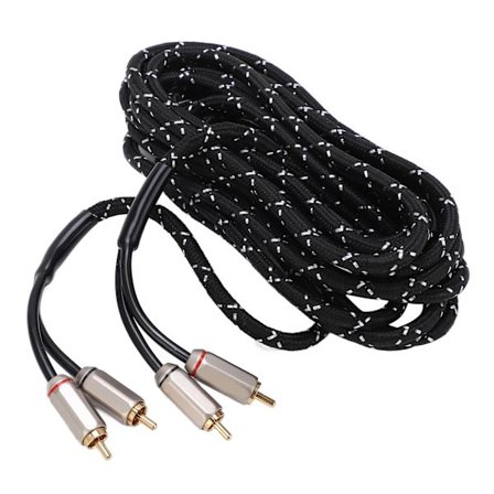 Bil Ljudförstärkare Kabel Stereo Sladd Dubbelhuvud Universal Högtalare AV-Receiver Subwoofer Hi-Fi System 5.0m 16.4ft