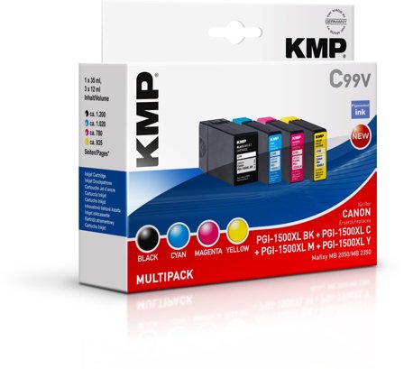 KMP Cart. Canon PGI1500XLY comp. F-FEEDS
