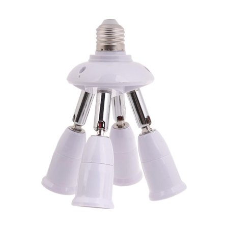 Multifunktionel E27 til E27 Base Lys Lampe Pære Fatnings Splitter Lys Pære Konverter Adapter til Hjemmestudie og Køkkener