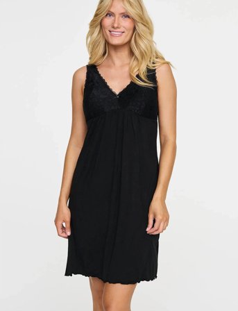 Damella of Sweden Nightdress No Sleeve Louise - Black - S